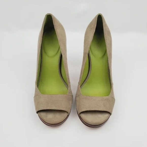 Boden Real Leather Taupe Heel Pumps Size 38/8 - Picture 3 of 10